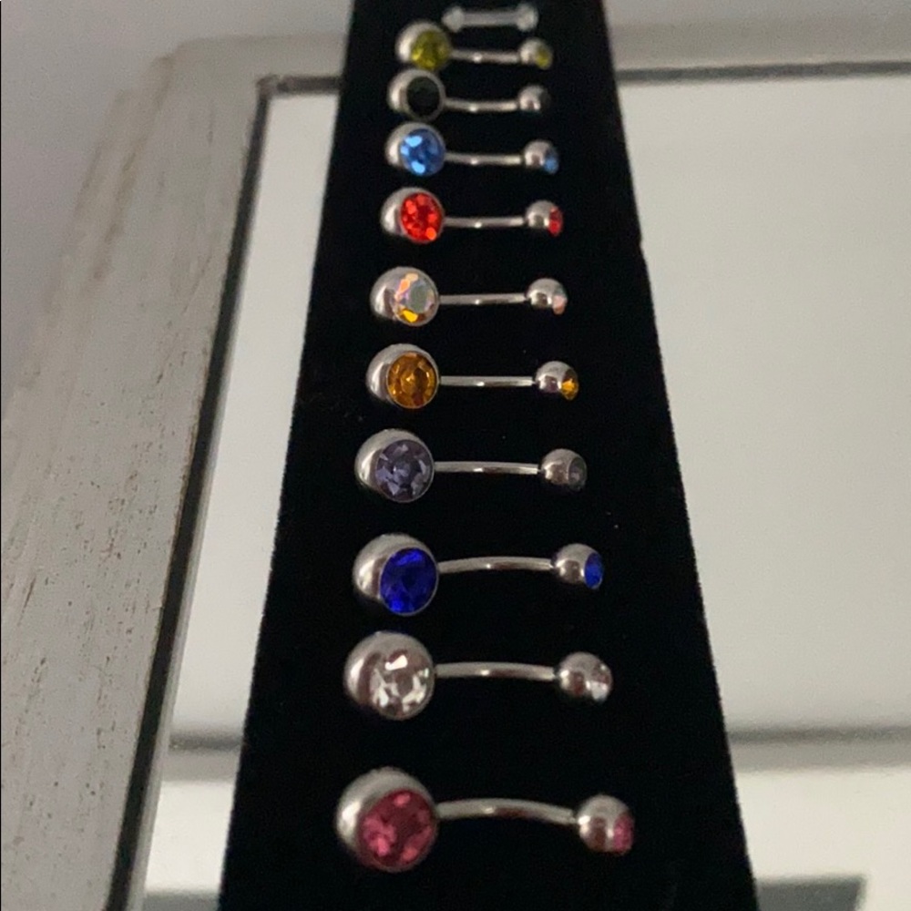New 10 Belly Button Gem Rings